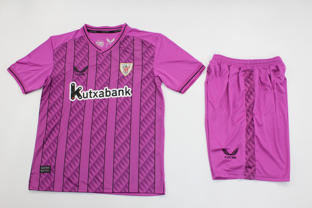 Kids-Athletic Bilbao 23/24 GK Pink Soccer Jersey